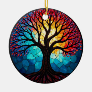 Kunstgeflecht aus Glas, Baum aus dem Leben Keramik Ornament
