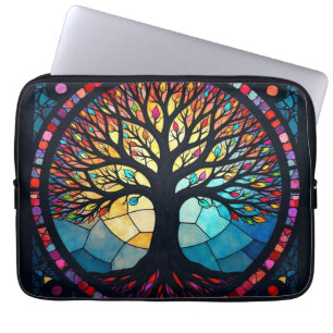 Kunstgeflecht aus Glas, Baum aus dem Leben Laptopschutzhülle
