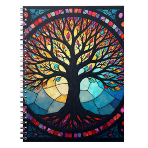 Kunstgeflecht aus Glas, Baum aus dem Leben Notizblock