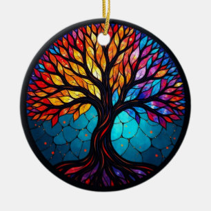 Kunstgeflechte Glaskunst, Baum des Lebens Gestalte Keramik Ornament
