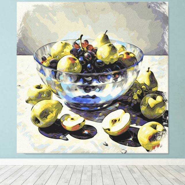 *~* Kunstgeschenk SC6 Fruchtkristall-Schüssel Stil Leinwanddruck (Insitu (Holzboden))