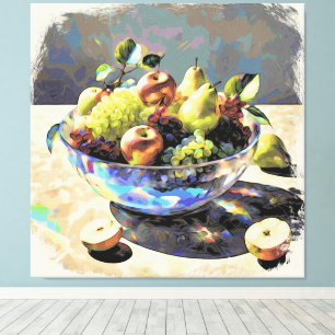 *~* Kunstgeschenk . Stillleben SC6 Obst Kristalls Leinwanddruck
