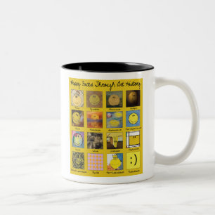 Kunstgeschichte durch glückliche Gesichter Zweifarbige Tasse
