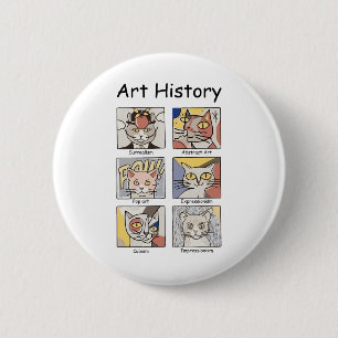 Kunstgeschichte Funny Cat Art Lover Malerei Maler  Button