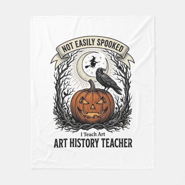 Kunstgeschichte-Lehrer-Shirt mit unheimlichem Kürb Fleecedecke (Vorderseite)