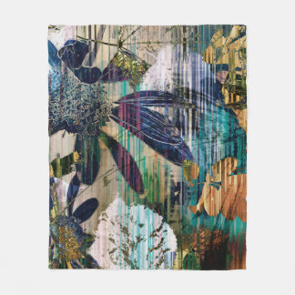 Kunstgrafik und Aquarellherbst bunt Backgro Fleecedecke