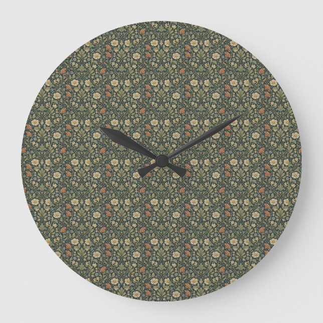 Kunsthandwerk Botanisch Große Wanduhr (Vorderseite)