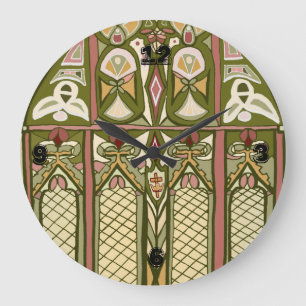 Kunsthandwerk Buntglas inspirierte Uhr! Große Wanduhr