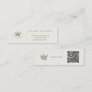 Kunsthandwerk Florist Minimalistisch Botanisch QR- Telefonnummerkarte