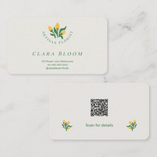 Kunsthandwerk Florist Minimalistisch Botanisch QR- Visitenkarte