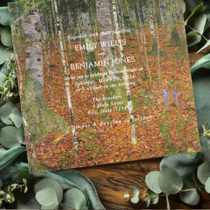 Kunsthandwerk Gustav Klimt Forest Nature Wedding Einladung