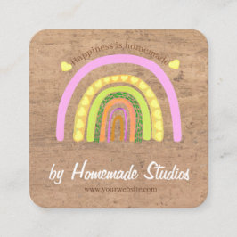 Kunsthandwerk Holzmaserung Heimat Regenbogen 'Selb Quadratische Visitenkarte