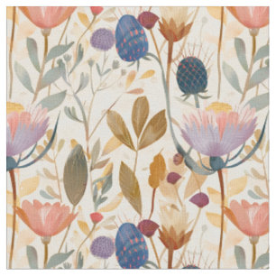 Kunsthandwerk inspirierte schottische Wildblumen Stoff