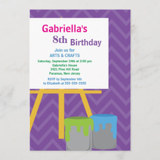 Kunsthandwerk Kinder Paint Birthday Party Einladung