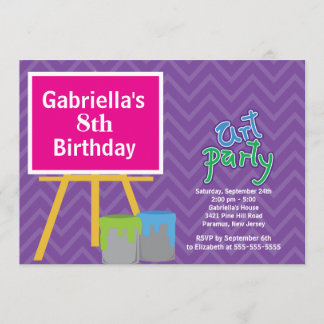 Kunsthandwerk Kinder Paint Birthday Party Einladung