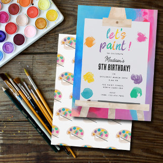 Kunsthandwerk Künstler Paint Birthday Thema Einladung