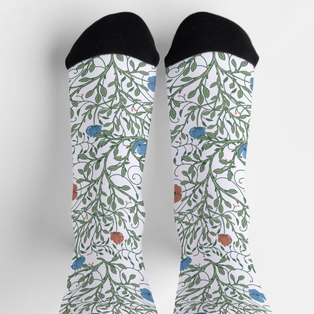 Kunsthandwerk Mohnblumen Socken (Oben)