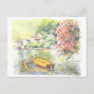 Kunsthandwerk Postkarte - Italienischer See, Aquar