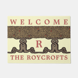 Kunsthandwerk Vintage Roycroft Obstbaumhecke Fußmatte