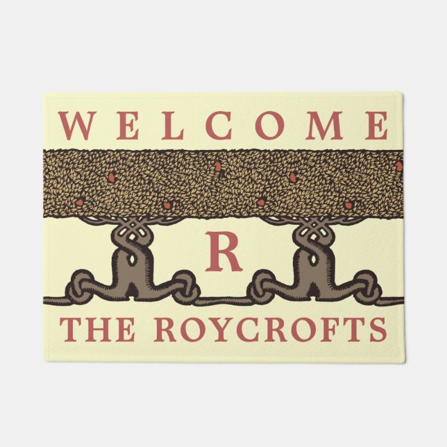 Kunsthandwerk Vintage Roycroft Obstbaumhecke Fußmatte (Vorderseite)