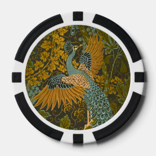 Kunsthandwerk Walter Crane Pfau-Muster Pokerchips