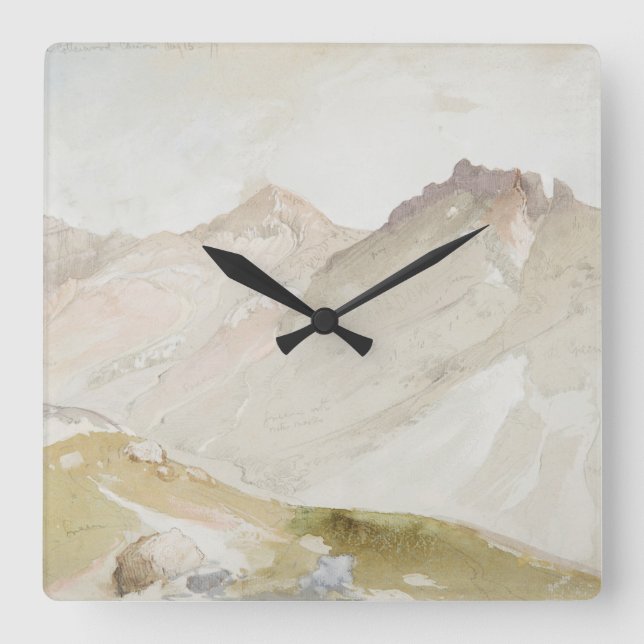Kunsthandwerk Watercolor Canyon Utah Quadratische Wanduhr (Vorderseite)