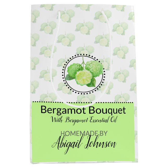 Kunsthandwerkliche Bath & Body-Packung | Bergamot Mittlere Geschenktüte (Vorderseite)