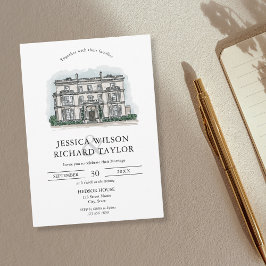 Kunsthandwerkliche Hochzeit von Manor Illustration Einladung