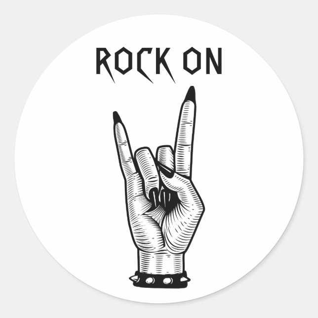 Kunsthandwerksmuster von Hand Rocker Runder Aufkleber (Vorderseite)