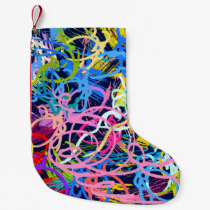 Kunsthintergrund. Nahtloses Muster mit Grunge  Kleiner Weihnachtsstrumpf