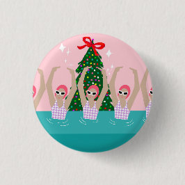 Kunsthistorische Schwimmer Illustration Weihnachte Button