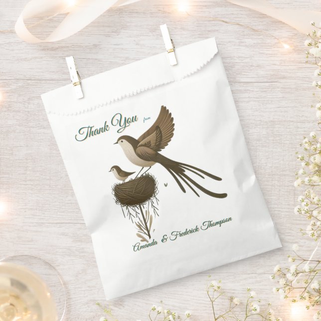 Kunstillustrierung von vereinfachenden Vögeln mode Geschenktütchen (Ausgeschnitten)