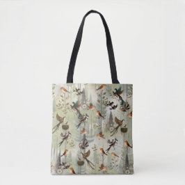 Kunstillustrierung von vereinfachenden Vögeln mode Tasche