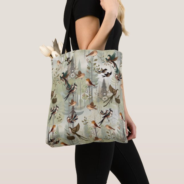 Kunstillustrierung von vereinfachenden Vögeln mode Tasche (Von Nahem)