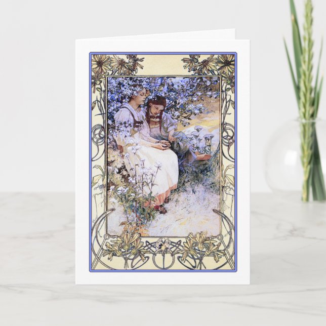 Kunstkarte/Einladung: Mucha: Die Beatitudes Karte (Vorderseite)