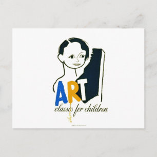 Kunstkurse für Kinder - WPA-Plakat - Postkarte