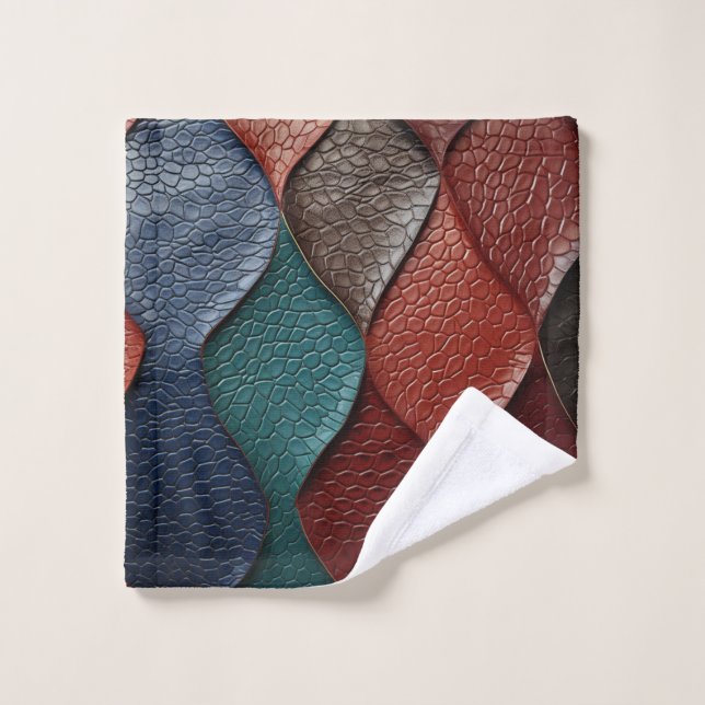 Kunstleder Textur Kunst Designs Badhandtuch Set (Waschlappen)