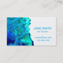 Kunstlehrer bunt Aquarell abstrakte Kunst Visitenkarte