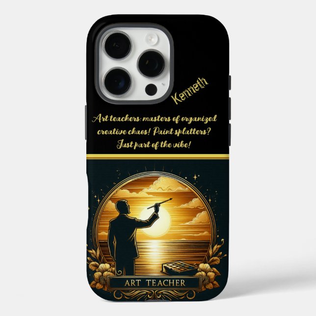 Kunstlehrer, der bei Sunset Inspiriere iPhone 16 Pro Hülle (Rückseite)