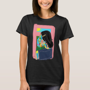 Kunstlehrer Grafische Farbe Moderner Chic Zurück z T-Shirt
