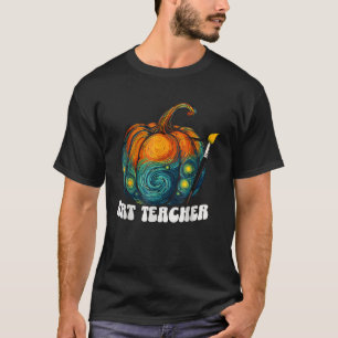 Kunstlehrer Kürbis Halloween Lustige Nacht Männer T-Shirt