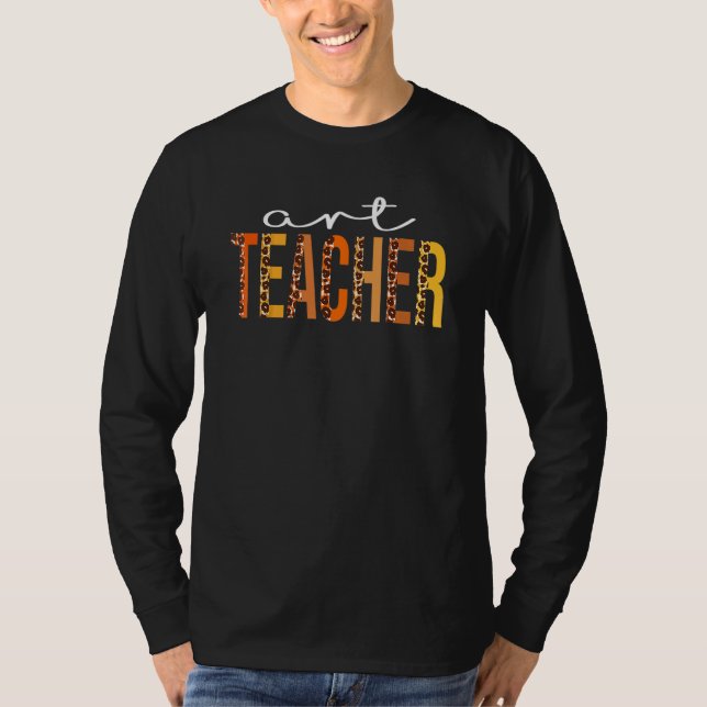 Kunstlehrer Leopard Squad Cute Fall Herbst Dankfes T-Shirt (Vorderseite)
