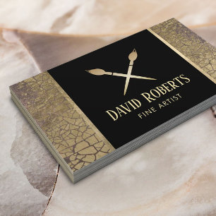 Kunstlehrer Modernes Gold Crackeln Visitenkarte