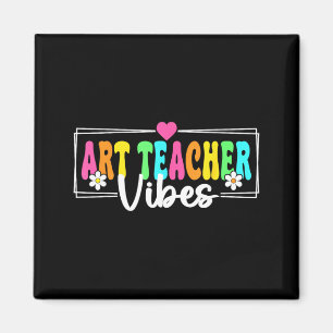 Kunstlehrer Vibes Zurück zur Schule Lehrer Schüler Magnet