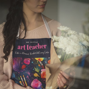 Kunstlehrer   Wie ein normaler Lehrer Monogramm Schürze