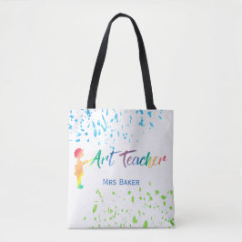Kunstlehrerwatercolor-Spritzer-personalisierter Tasche