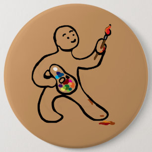 Künstler am Arbeitsplatz Button