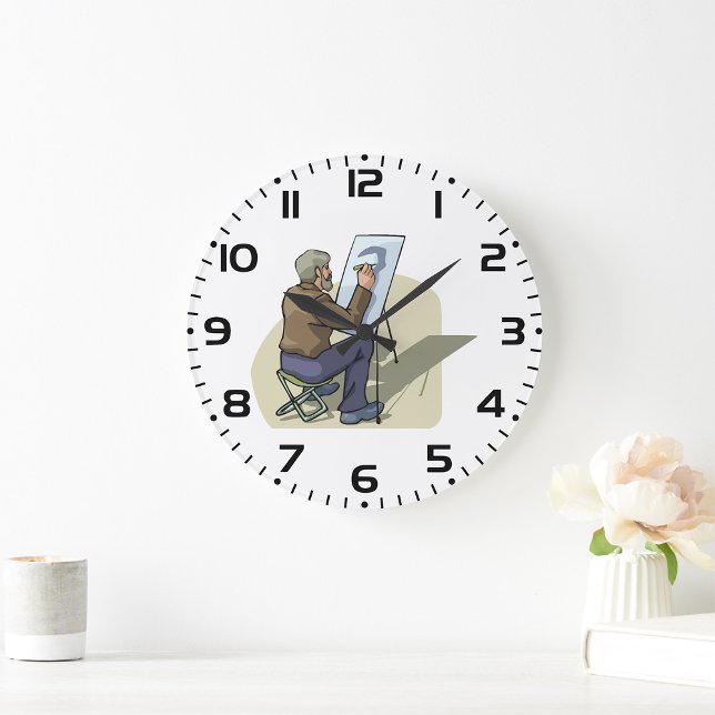 Künstler am Arbeitsplatz Große Wanduhr (Von Creator hochgeladen)