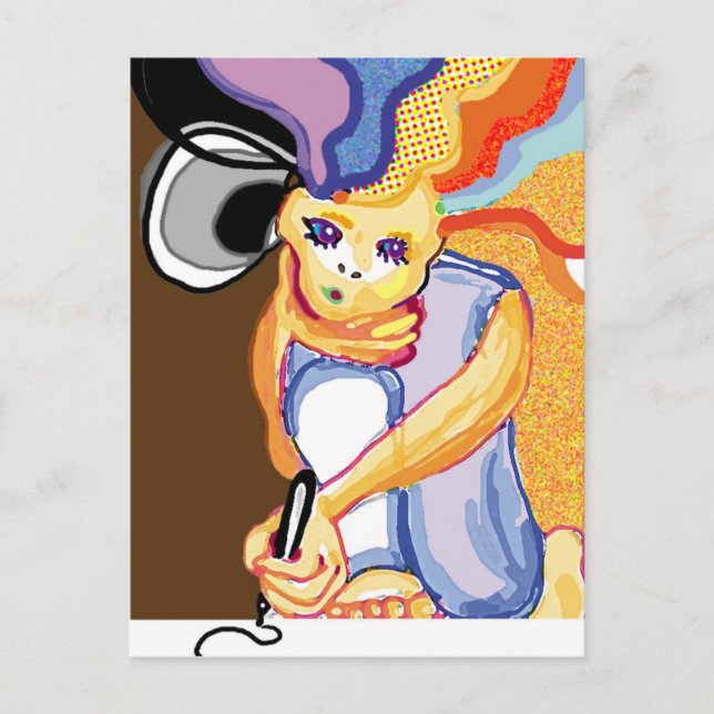 Künstler am Arbeitsplatz Postkarte (Vorderseite)