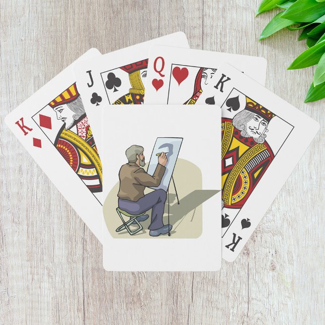 Künstler am Arbeitsplatz Spielkarten (Von Creator hochgeladen)